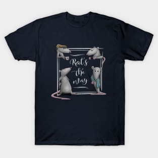 Rat’s The Way Chilling Casual Coffeehouse Rats Pun T-Shirt